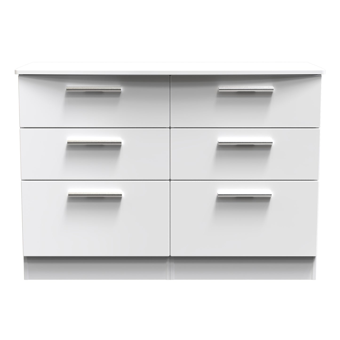 Knightsbridge Large Chest of Drawers White 6 Drawers 112cm