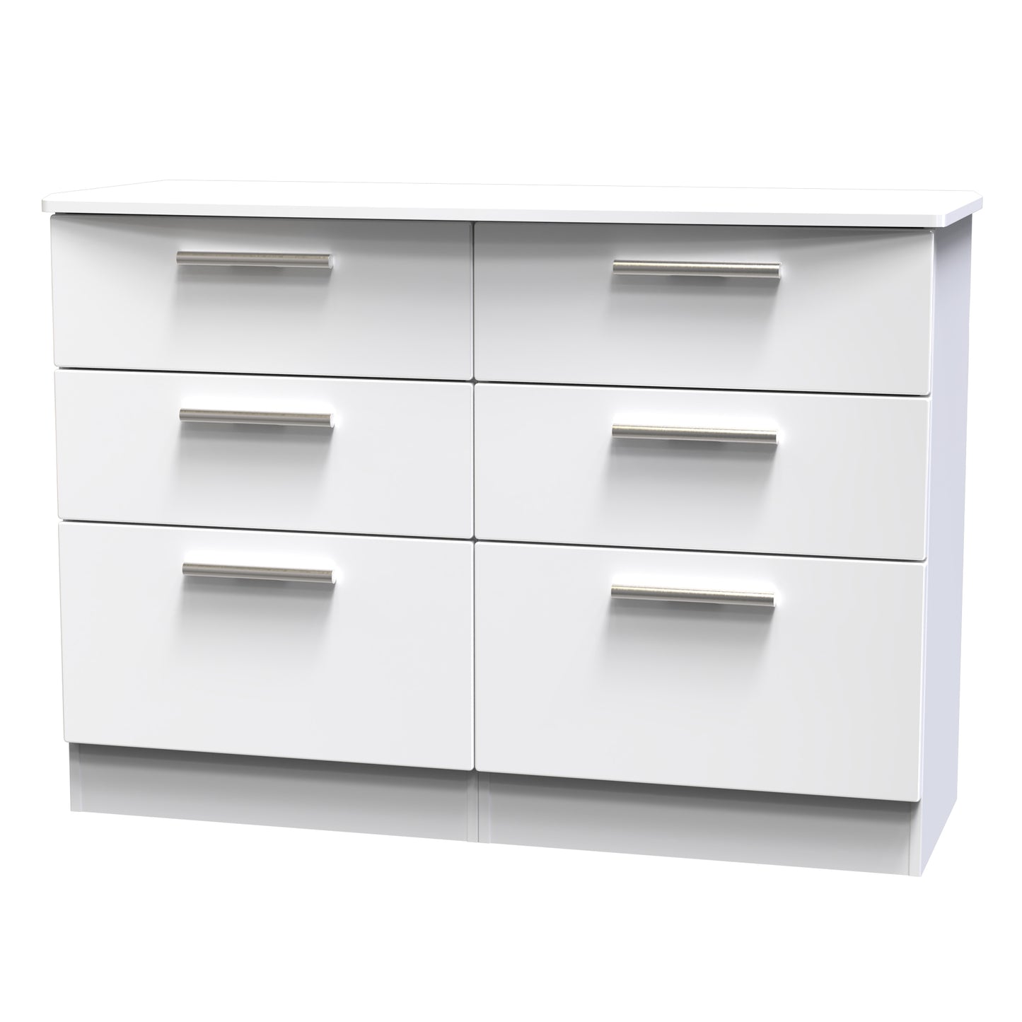 Knightsbridge Large Chest of Drawers White 6 Drawers 112cm