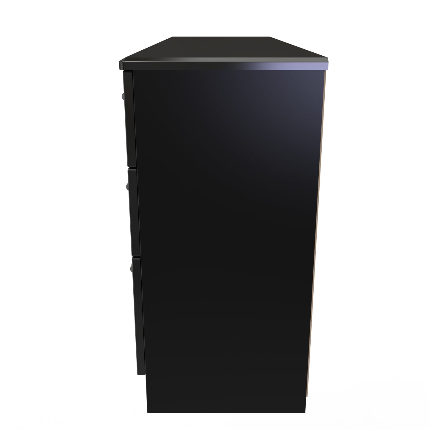 Knightsbridge Desk Black 6 Drawers 128cm