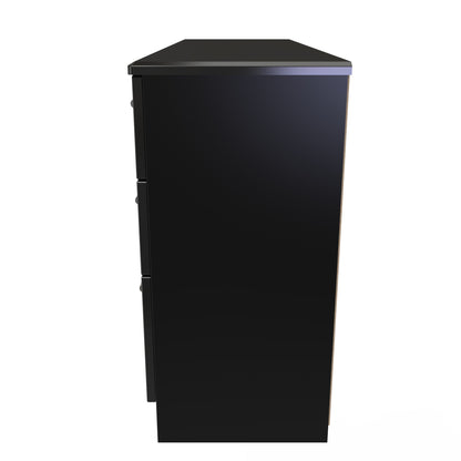 Knightsbridge Desk Black 6 Drawers 128cm