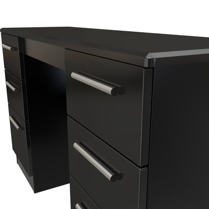 Knightsbridge Desk Black 6 Drawers 128cm