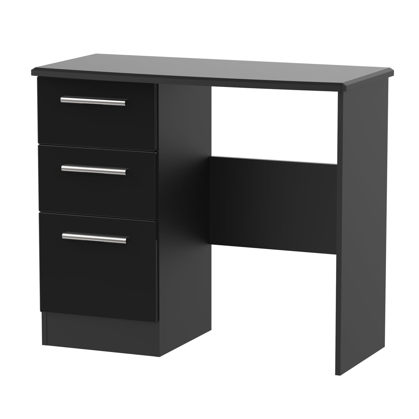 Knightsbridge Desk Black 3 Drawers 93cm