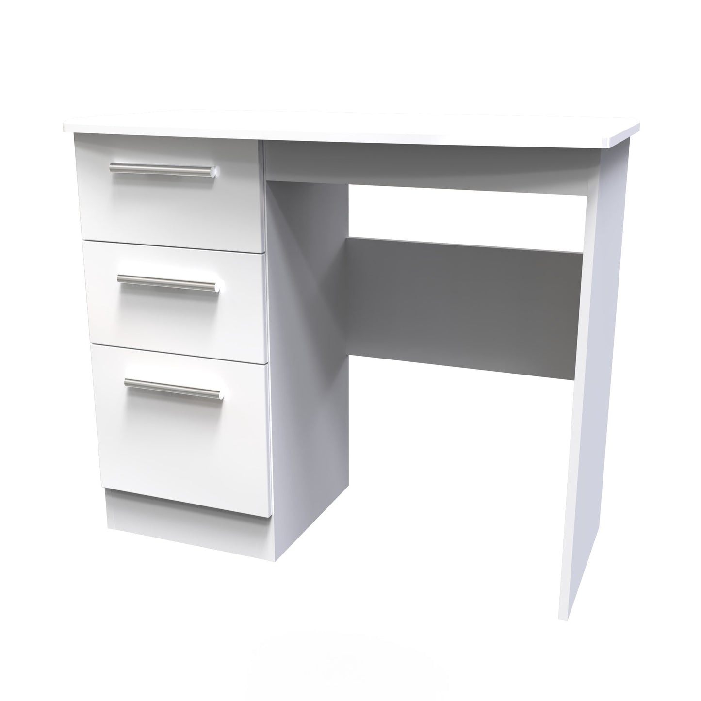 Knightsbridge Desk White 3 Drawers 93cm