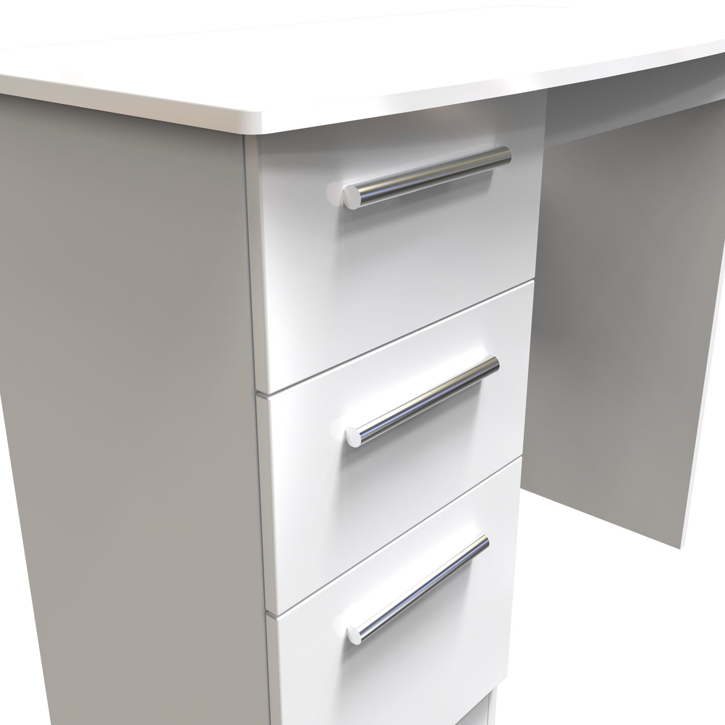 Knightsbridge Desk White 3 Drawers 93cm