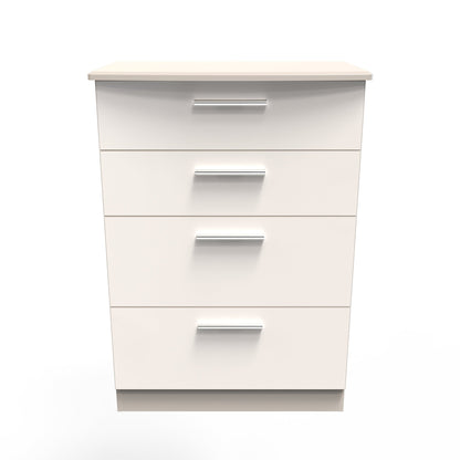Knightsbridge Tall Chest of Drawers Off-White 4 Drawers 108cm