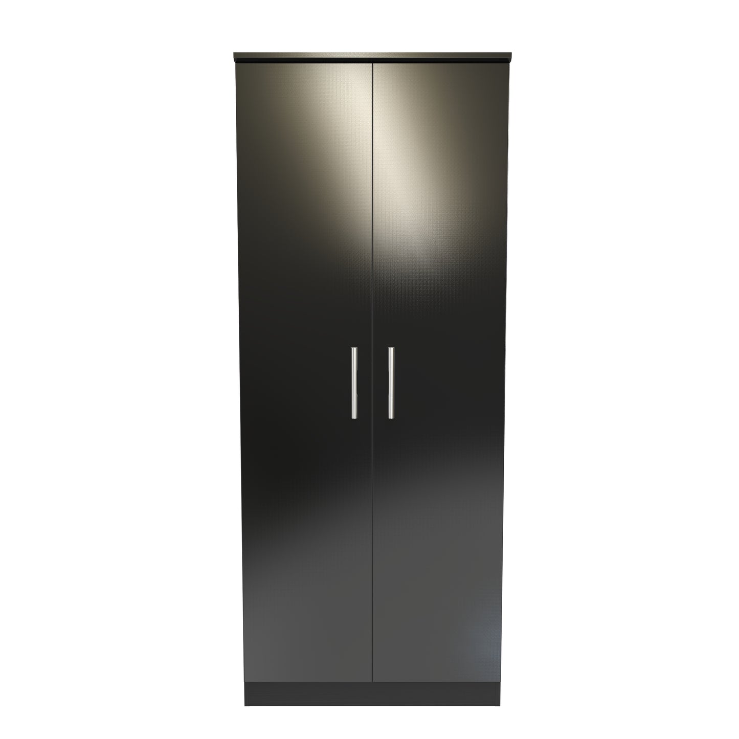 Knightsbridge Tall Wardrobe Black 2 Doors 1 Shelf 182cm