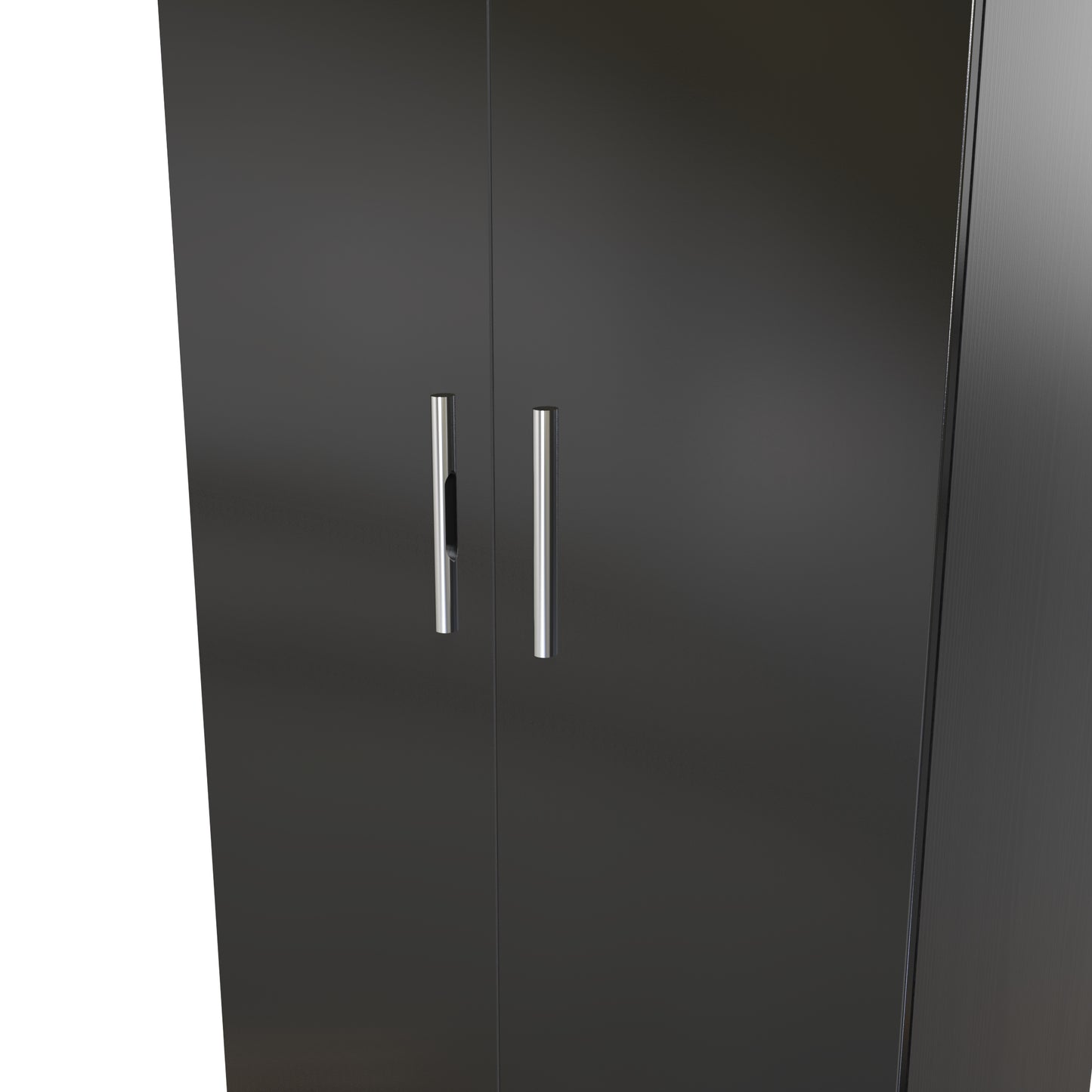 Knightsbridge Tall Wardrobe Black 2 Doors 1 Shelf 182cm