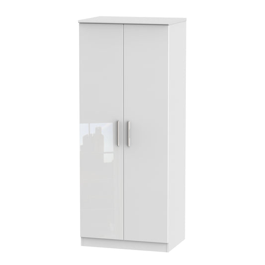 Knightsbridge Tall Wardrobe White 2 Doors 1 Shelf 182cm