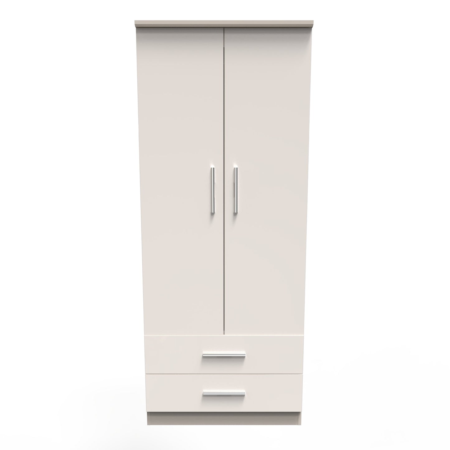 Knightsbridge Tall Wardrobe Off-White 2 Doors 2 Drawers 182cm