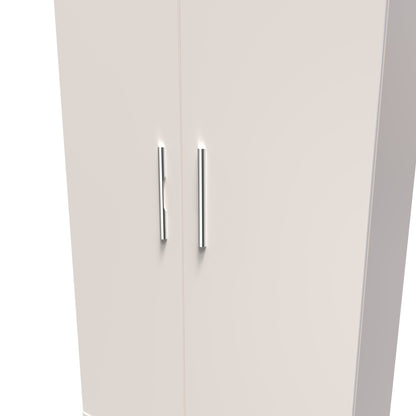Knightsbridge Tall Wardrobe Off-White 2 Doors 2 Drawers 182cm