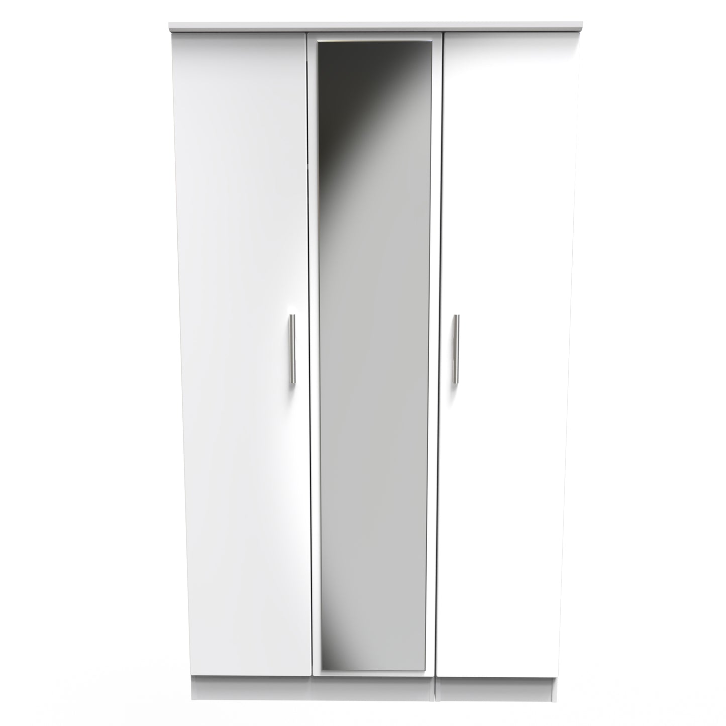 Knightsbridge Tall Mirror Wardrobe White 1 Shelf 182cm