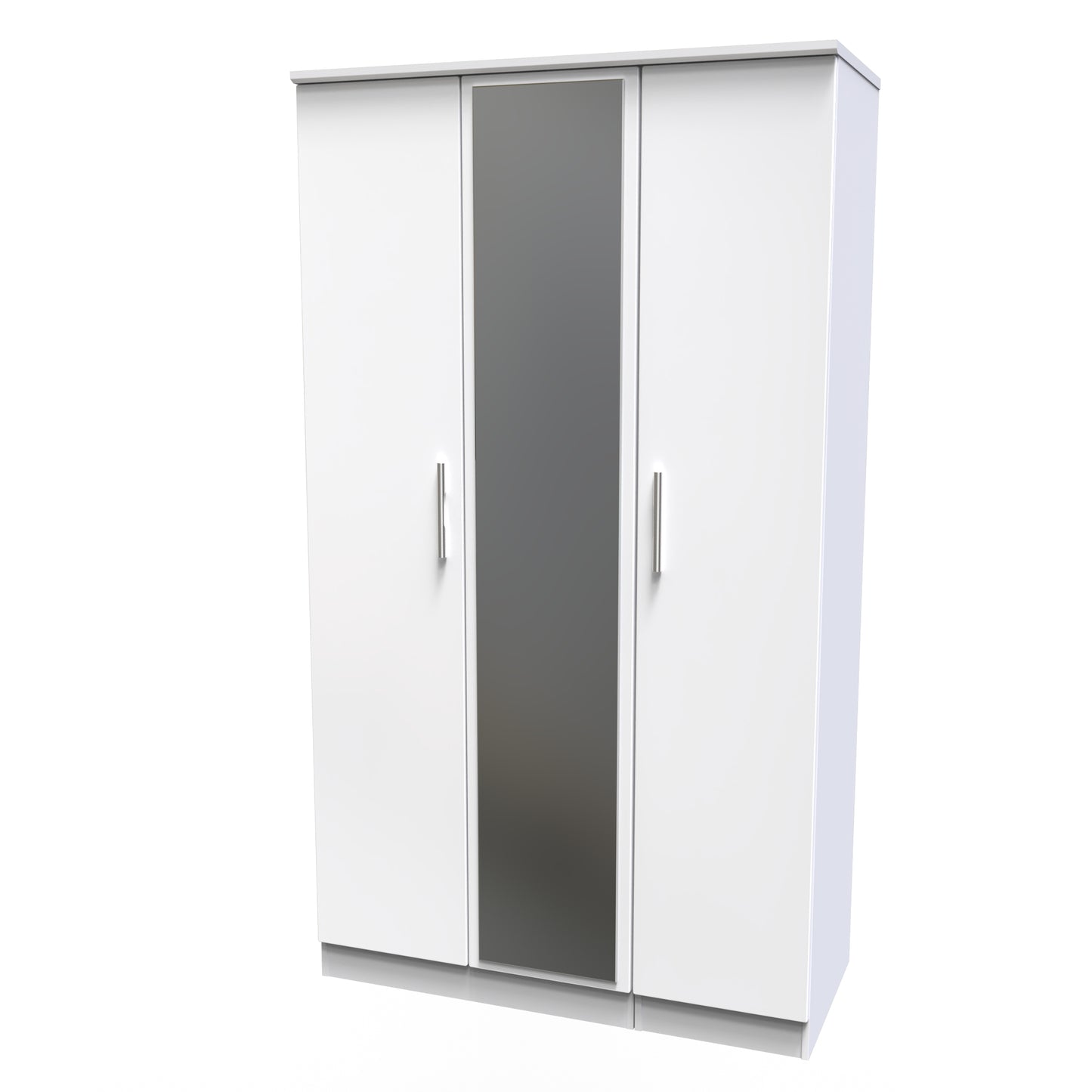 Knightsbridge Tall Mirror Wardrobe White 1 Shelf 182cm