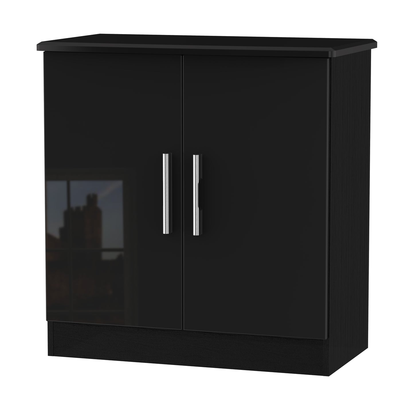 Knightsbridge Cabinet Black 2 Doors 79cm