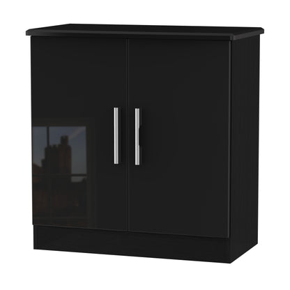 Knightsbridge Cabinet Black 2 Doors 79cm