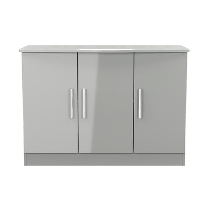 Knightsbridge Large Sideboard Grey 3 Doors 112cm