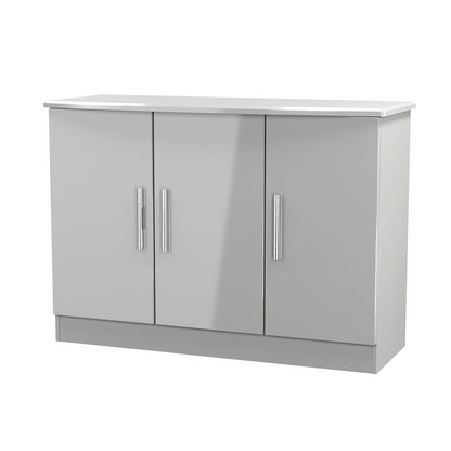 Knightsbridge Large Sideboard Grey 3 Doors 112cm