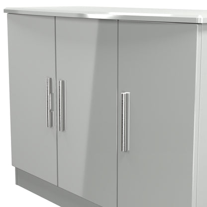 Knightsbridge Large Sideboard Grey 3 Doors 112cm