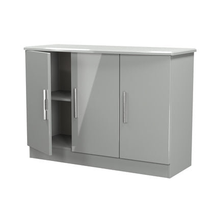 Knightsbridge Large Sideboard Grey 3 Doors 112cm