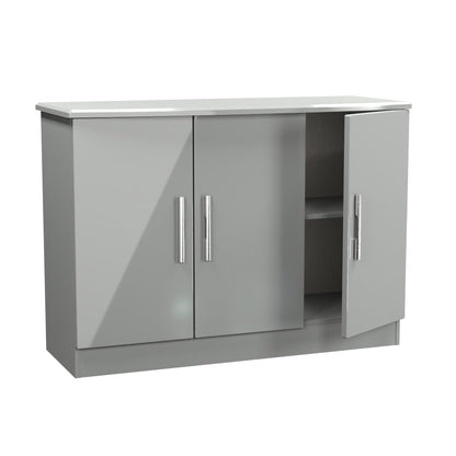 Knightsbridge Large Sideboard Grey 3 Doors 112cm