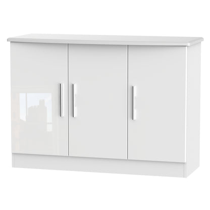 Knightsbridge Large Sideboard White 3 Doors 112cm
