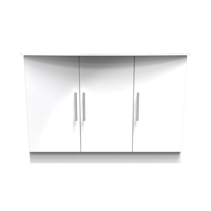 Knightsbridge Large Sideboard White 3 Doors 112cm