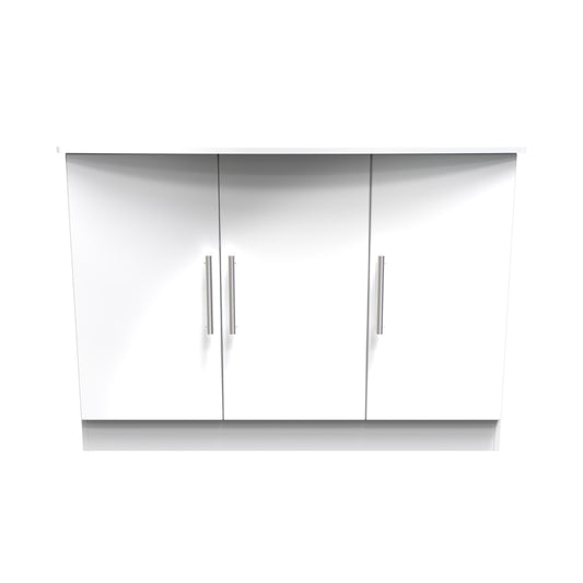 Knightsbridge Large Sideboard White 3 Doors 112cm