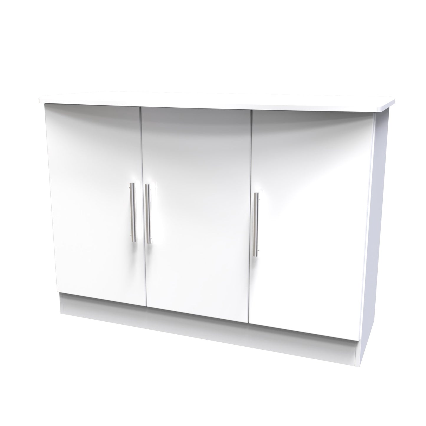 Knightsbridge Large Sideboard White 3 Doors 112cm