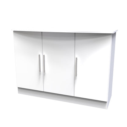 Knightsbridge Large Sideboard White 3 Doors 112cm