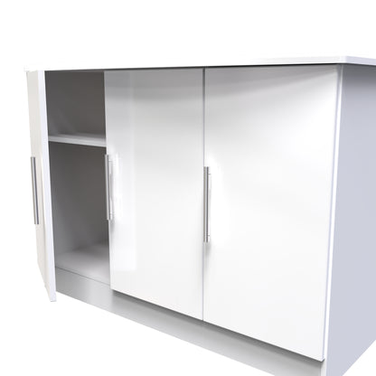 Knightsbridge Large Sideboard White 3 Doors 112cm