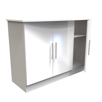 Knightsbridge Large Sideboard White 3 Doors 112cm