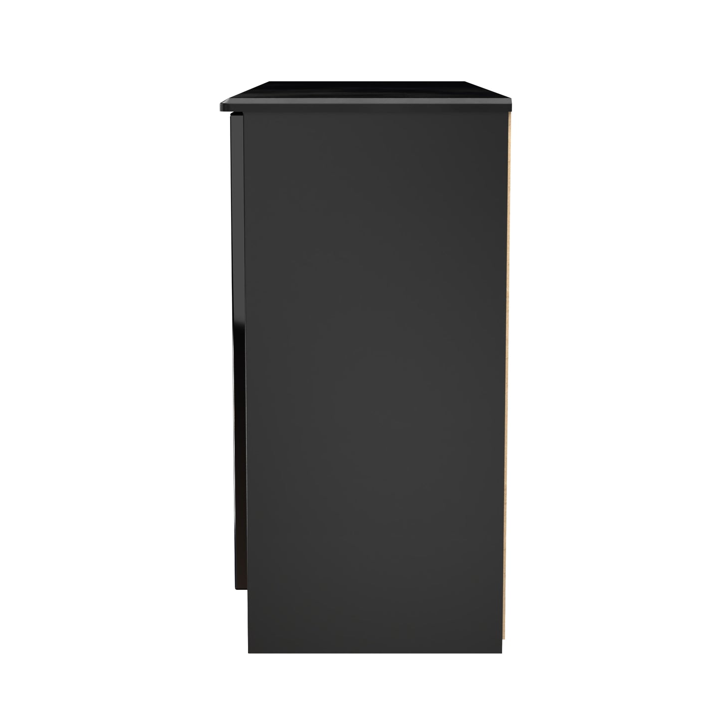 Knightsbridge Large Sideboard Black 2 Doors 2 Shelves 3 Drawers 128cm