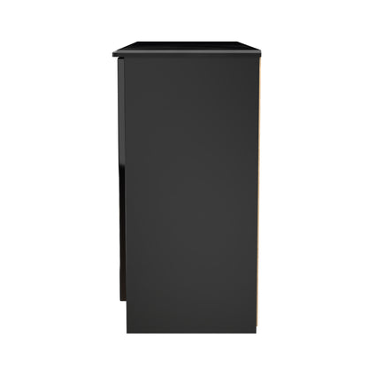 Knightsbridge Large Sideboard Black 2 Doors 2 Shelves 3 Drawers 128cm