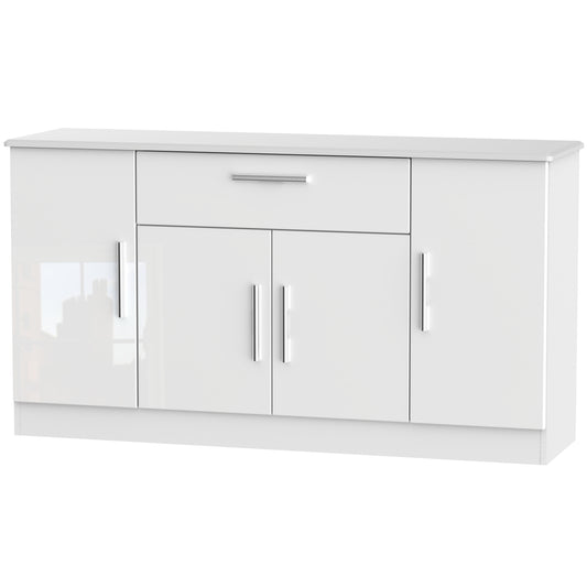 Knightsbridge Large Sideboard White 4 Doors 1 Drawer 146cm
