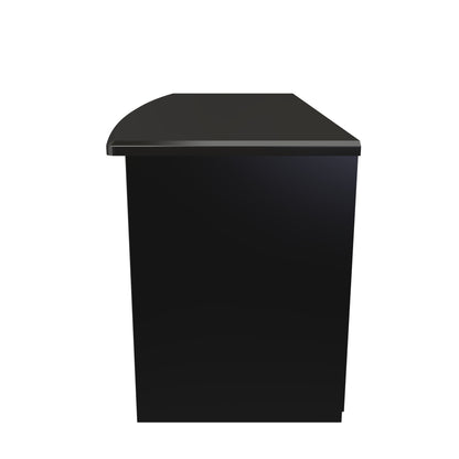 Knightsbridge TV Unit Black 5 Shelves 1 Drawer 112cm