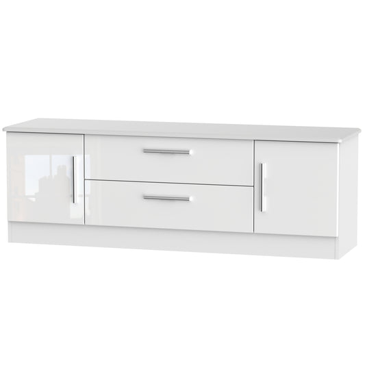 Knightsbridge TV Unit White 2 Drawers 2 Doors 146cm