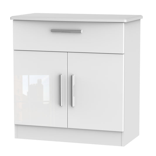 Knightsbridge Sideboard White 2 Doors 1 Drawer 79cm