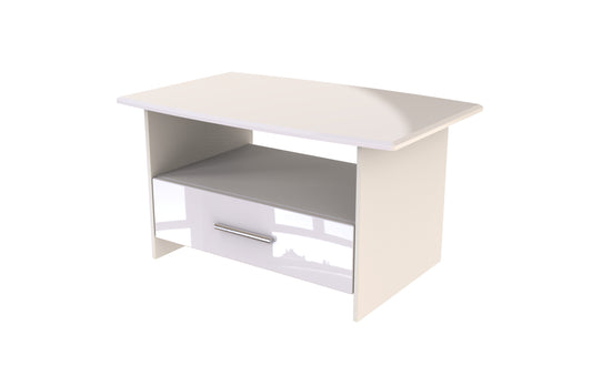 Knightsbridge Coffee Table White 1 Shelf 1 Drawer 93cm