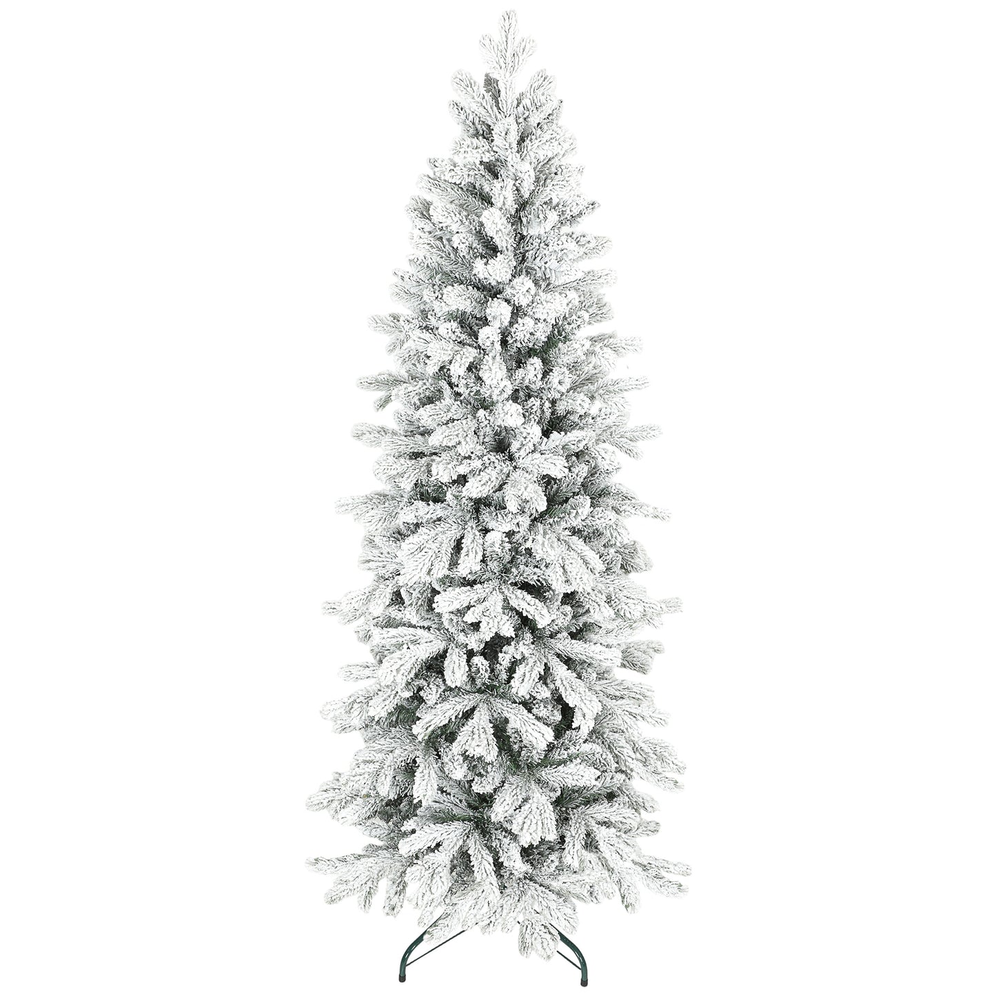6ft Slim Christmas Tree Artificial - White Frosted Green  756 Tips