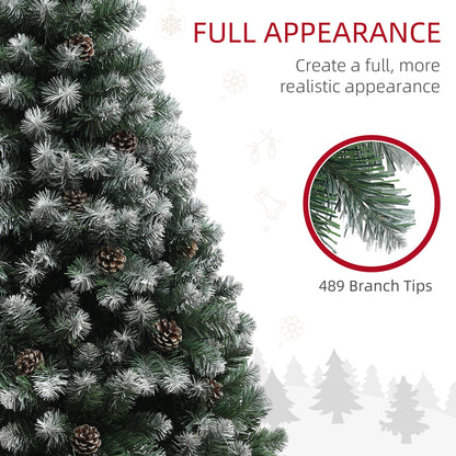 5ft Pinecone Christmas Tree Artificial - White Frosted Green  489 Tips
