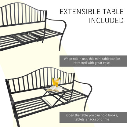Metal Bench W/Table