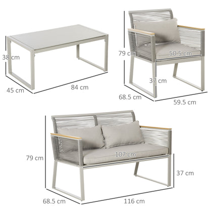 4-Pieces Patio Wicker Sofa Set