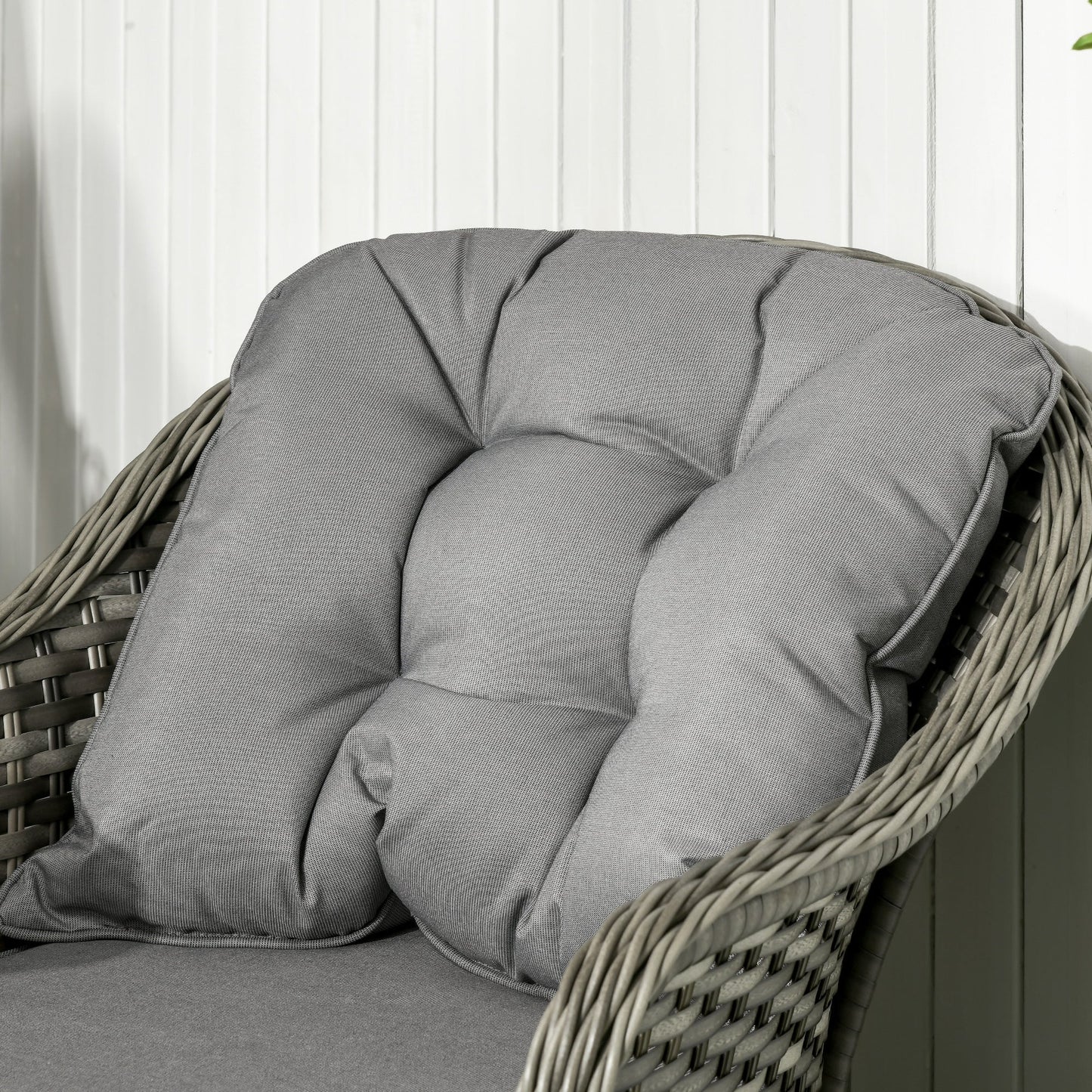 4-Pieces Outdoor PE Rattan Garden Furniture with Cushions