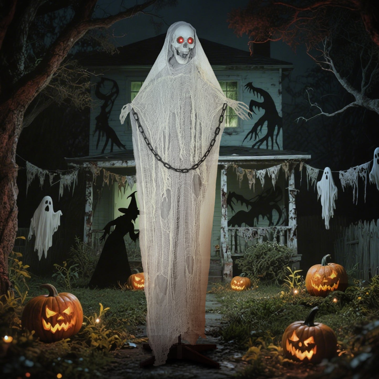 Animated Grim Reaper Halloween Decoration - 183cm