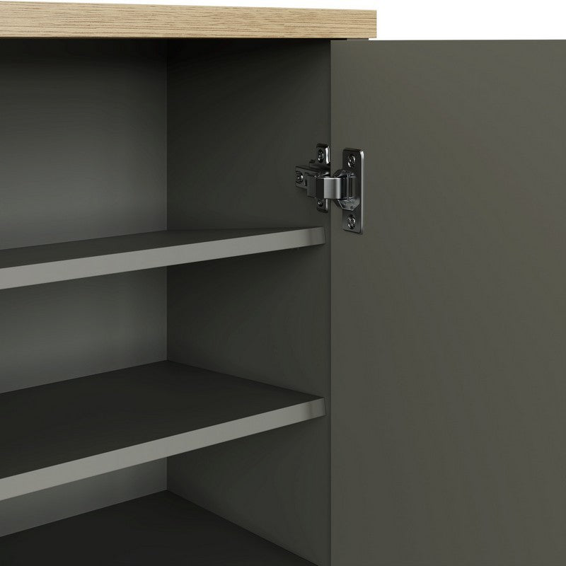 Lancaster Tall Shoe Storage Grey 2 Doors 4 Shelves