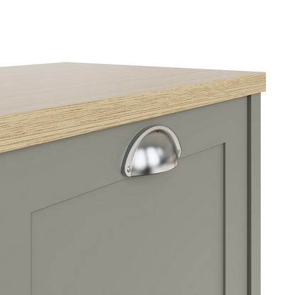 Lancaster Tall Shoe Storage Grey 2 Doors 4 Shelves