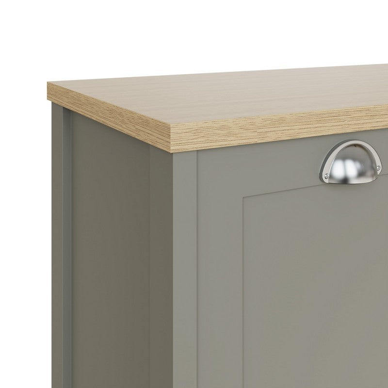Lancaster Tall Shoe Storage Grey 2 Doors 4 Shelves