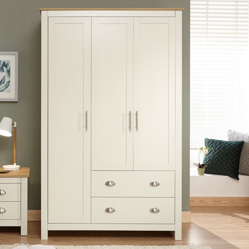 Lancaster Tall Wardrobe 3 Doors 1 Shelf 2 Drawers
