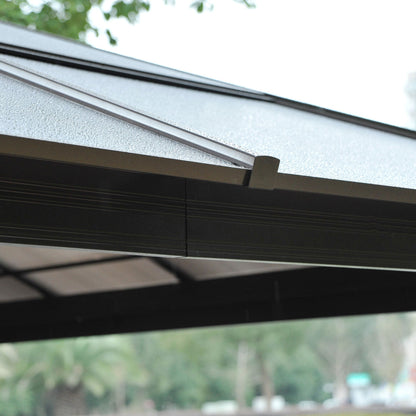 3.6 x 4m Hardtop Gazebo Canopy with Polycarbonate Roof and Aluminium Frame