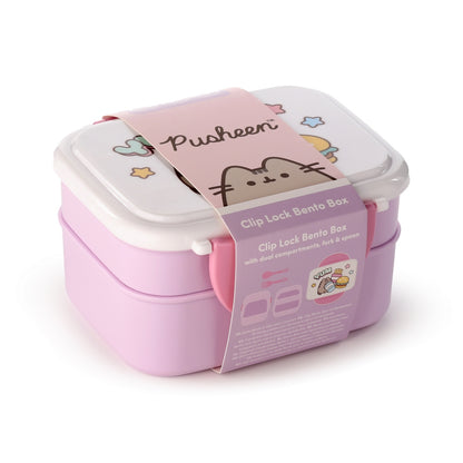 Pusheen The Cat Clip Lock Bento Lunch Box With Cutlery