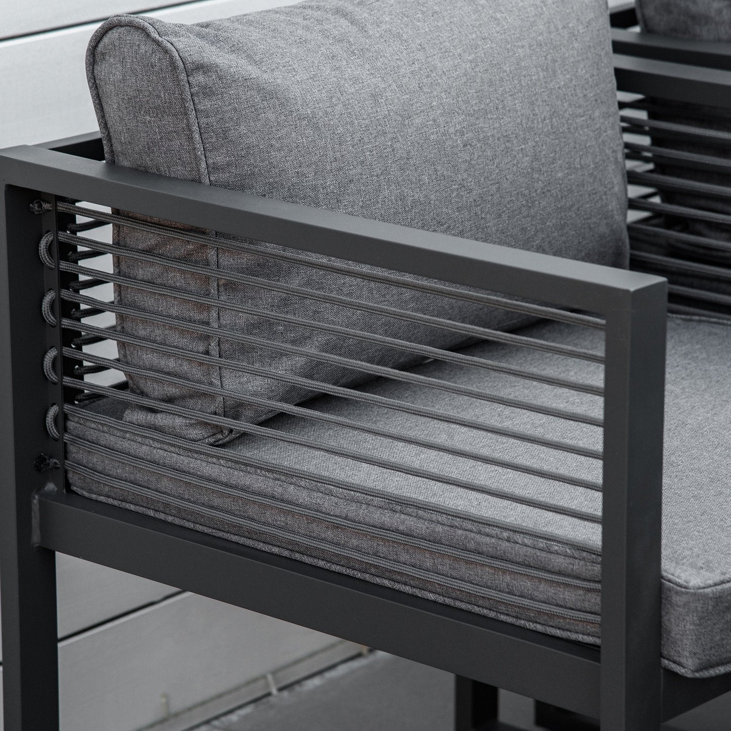 8 Seater Garden Dining Cube Set Aluminium Outdoor Furniture Set Dining Table